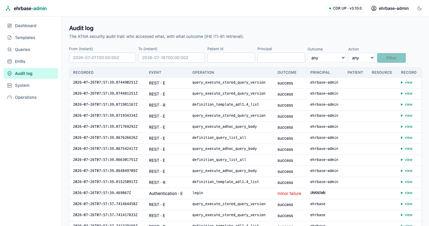 Audit log