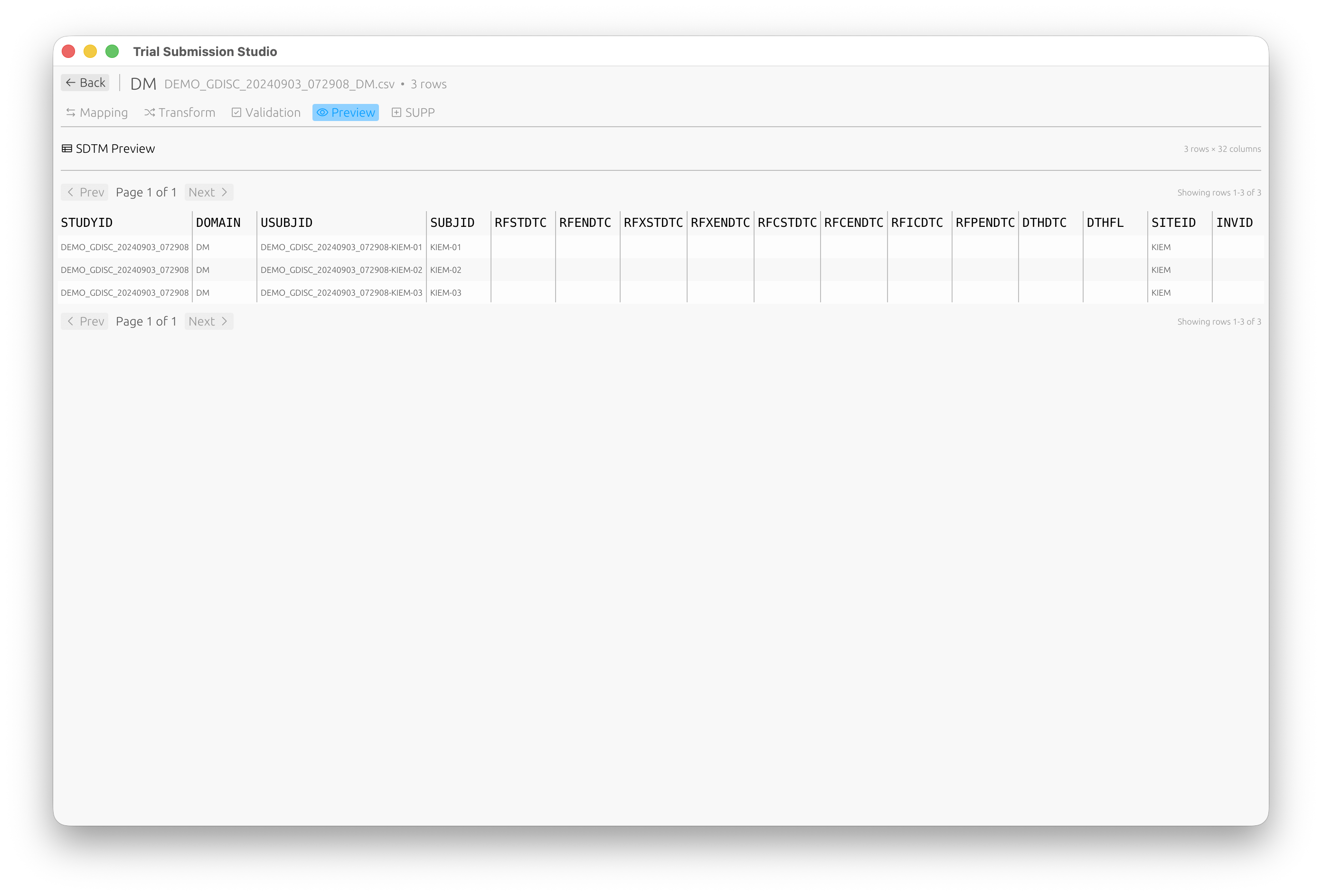 SDTM Preview